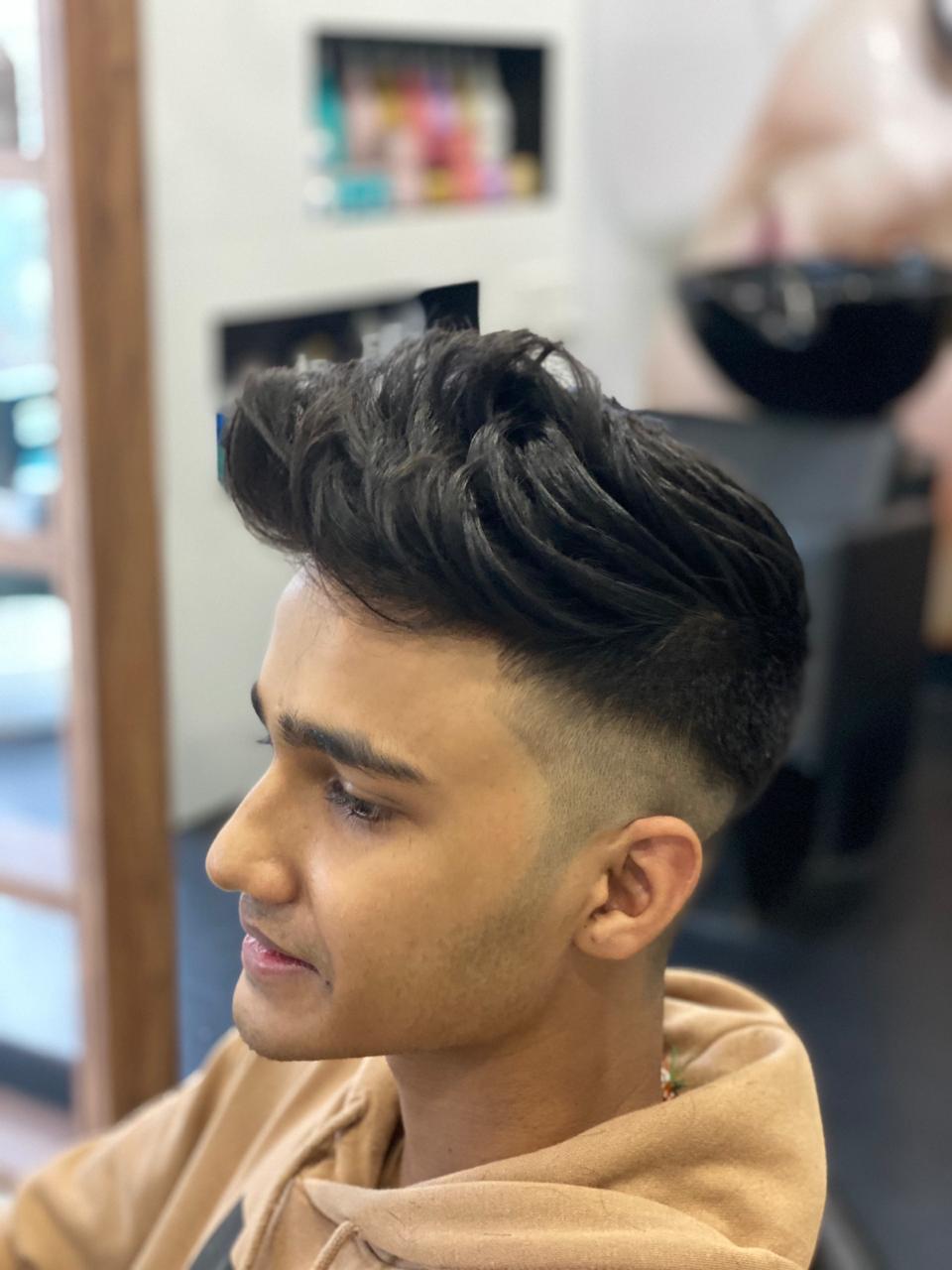 Sharp fade with hair design at Scissor Cut Salon Mohali